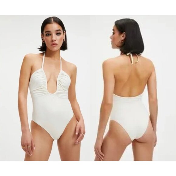 GOOD AMERICAN {NWT} Leilani Ivory One Piece Swimsuit | sizes 0 (XS) and 2 (M) - Picture 1 of 11